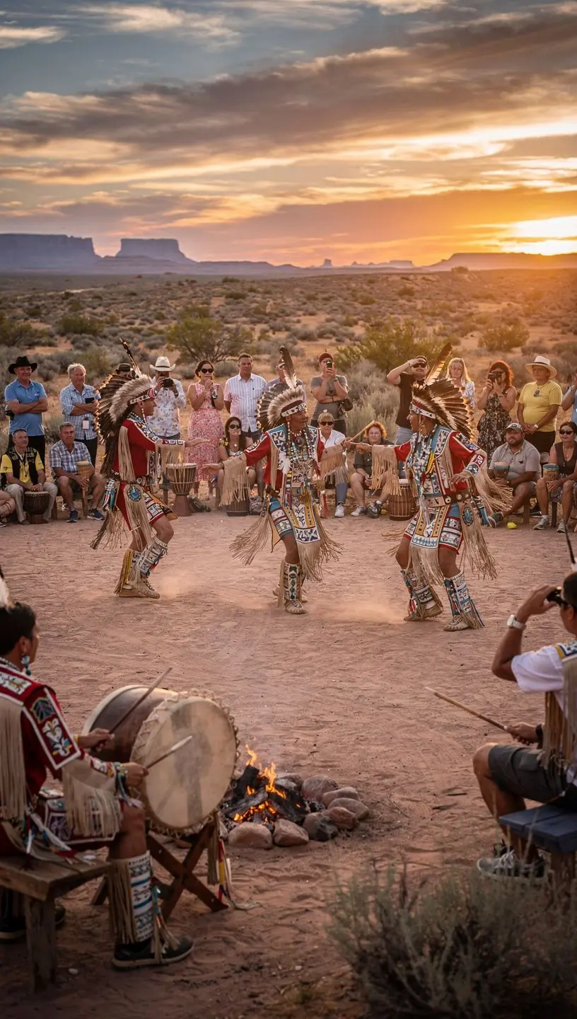 Кемпинг в пустыне с палатками под звездным небом.