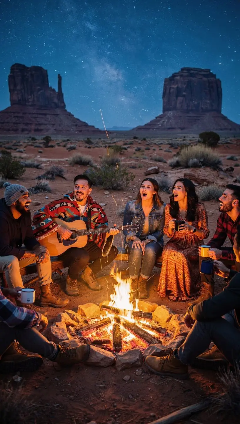 Группа туристов, исследующих узкие ущелья каньона в ярком солнечном свете